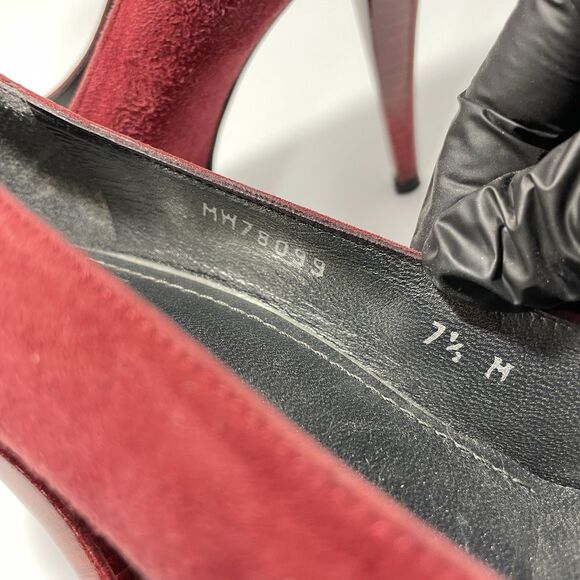 Stuart Weitzman Red Suede Platform High Heel Pumps Women’s 7.5 M Spain - Picture 9 of 10